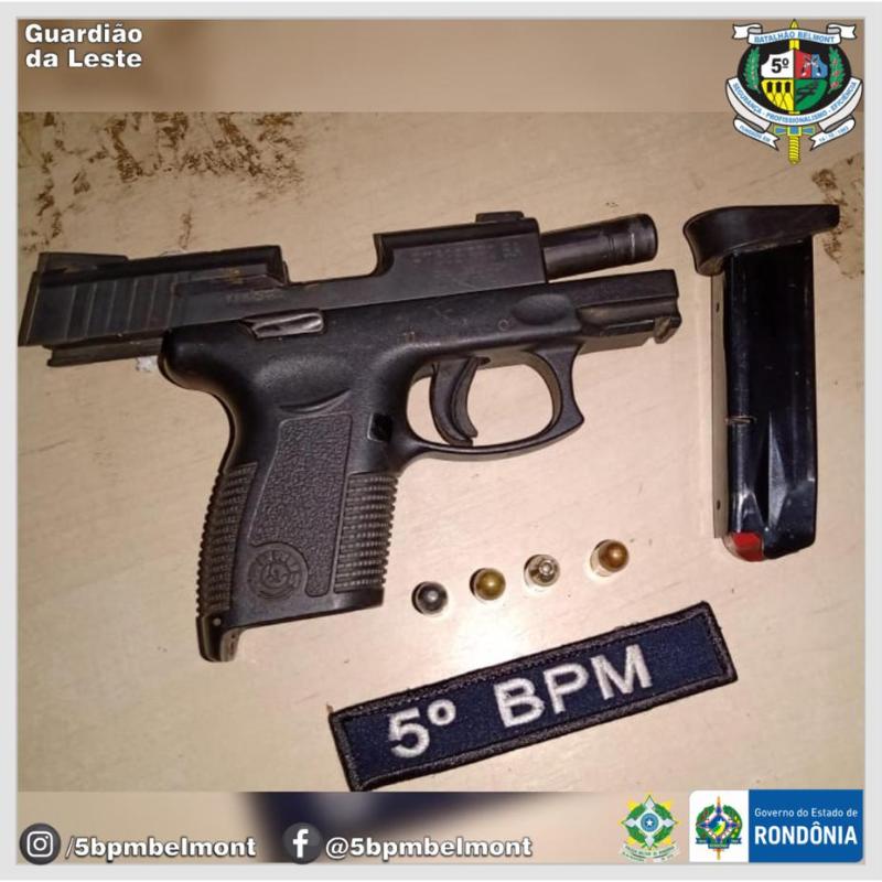 Mulher é presa e arma apreendida pelo 5º BPM